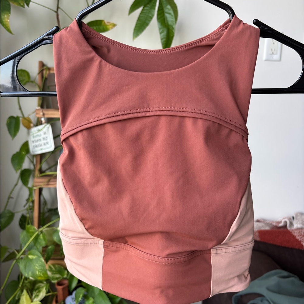 lululemon athletica Two-Tone Sports Bra in Rust and Blush